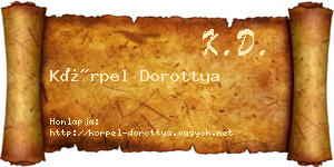 Körpel Dorottya névjegykártya